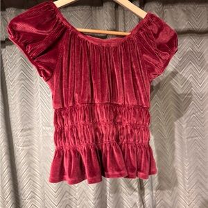 Justice Velvet Red Blouse